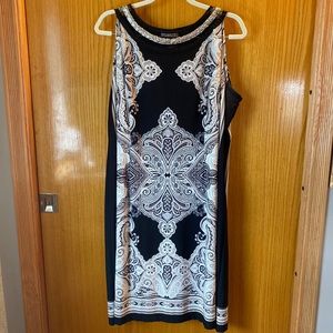 DRESS BARN Printed High Neck Dress